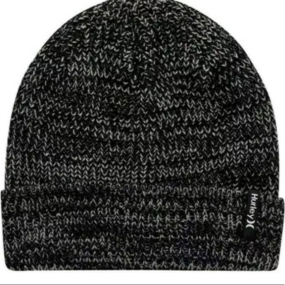 Hurley beanie wear cuff or slouch black marled w/ Hurley logo great gift New
C